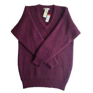 NWT vintage '70s burgundy Calvin Klein long-sleeve 100% wool sweater - men's L